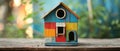 Small Toy House With Colorful Details, Perfect For Imaginative Play And Storytelling