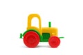 Small toy tractor isolated on white Royalty Free Stock Photo