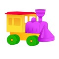 Small toy train from the designer. Royalty Free Stock Photo