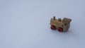 A small toy wooden steam locomotive for children Royalty Free Stock Photo