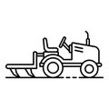Small tractor plow icon, outline style