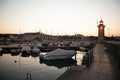 Desenzano harbor, Lake - lago - Garda, Lombardy, Italy Royalty Free Stock Photo