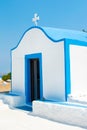 Small traditional Greek church on the top of mountain Royalty Free Stock Photo