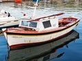 Small Half Cabin Traditional Wooden Greek Fishing Boat, Greece Royalty Free Stock Photo