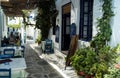 Small traditional restaurant in the old town of the holiday destination, Amorgos, Greece