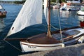 Small traditional wooden sailing boat