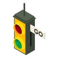 Small traffic lights icon, isometric style