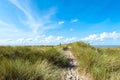 Small trail on top of grassy sand dune Royalty Free Stock Photo