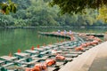 The small travel boat`s pier of Tam Coc