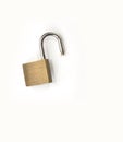 Small travel padlock on the suitcase on  a white Royalty Free Stock Photo