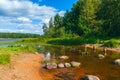 Small tributary of the Oredezh river.Leningrad oblast.Russia Royalty Free Stock Photo