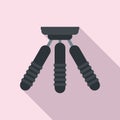 Small tripod icon flat vector. Camera mobile stand Royalty Free Stock Photo