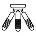 Small tripod icon outline vector. Camera mobile stand