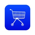 Small trolley icon blue vector Royalty Free Stock Photo