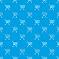 Small trolley pattern vector seamless blue Royalty Free Stock Photo