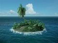 Small tropical island lost in the ocean