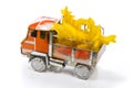 Small truck with a cargo of italian pasta Royalty Free Stock Photo