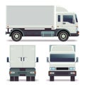 Small truck front, back and side view for cargo transportation. vector template corporate identity Royalty Free Stock Photo