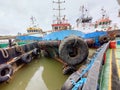 small tugboat fleet on the West Kalimantan river