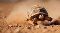 Small Turtle Crawling in the Dirt