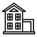 Small two storey house icon, outline style Royalty Free Stock Photo