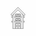 Small two storey house icon, outline style Royalty Free Stock Photo