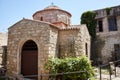 Small typical greek Chapel. Small building of Christian church on sunny day in ancient coastal town Royalty Free Stock Photo