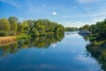 Small Ukrainian river Oril at sunny autumnal day Royalty Free Stock Photo