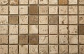 Small unfilled travertine mosaic