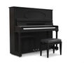 Small upright piano with piano bench