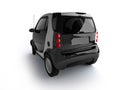 Small urban black car back view Royalty Free Stock Photo