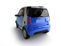 Small urban blue car back view Royalty Free Stock Photo