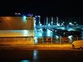 A small urban landscape on the car park. Night Royalty Free Stock Photo