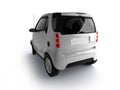 Small urban white car back view Royalty Free Stock Photo