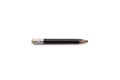 Small used vintage black pencil with rubber on white background