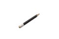 Small used vintage black pencil with rubber on white background