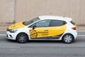 Renault Clio of the fourth generation of the company Prosegur along Barcelona's Ronda Litoral