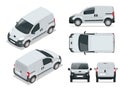 Small Van Car. Isolated car, template for car branding and advertising.