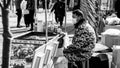 Small vendors who set up street stalls on the street during the traditional Chinese festival Spring Festival