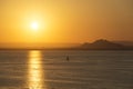 Small Vessel at Sunset in La Manga del Mar Menor