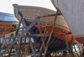 Small vessels in a shipyard. Royalty Free Stock Photo