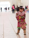 Small Vietnamese girl in traditional dress