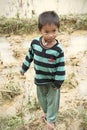 Small Vietnamese boy in rice fields