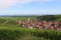 A small village in Alsace surrounded by vineyards Royalty Free Stock Photo