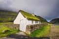 Small village church in Saksun, Faroe Islands, Denmark Royalty Free Stock Photo