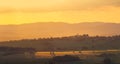 Small village church in sunset czech summer landscape Royalty Free Stock Photo