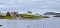 Small village community, Twillingate, Newfoundland. Homes along shoreline.