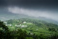 Small village covered by clouds in Monsoon Royalty Free Stock Photo