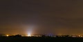 Small village Dubne at autumn night with sky. Czech landscape