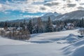 A small village at the foot of the Tatra Mountains. A beautiful view of Giewont